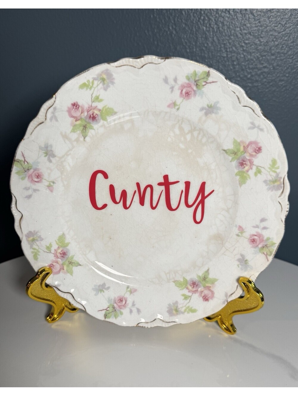 Handmade Gift Funny Humor Unique Present Novelty Antique Plate Collectable